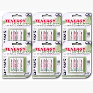 6 Cards: Tenergy Centura NiMH AAA 800mAh Low Self Discharge Rechargeable Batteries