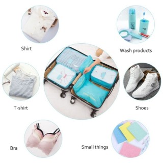 6pcs/set Lightweight Luggage Travel Bags Men and Women Packing Cubes Organizer Compression Pouches