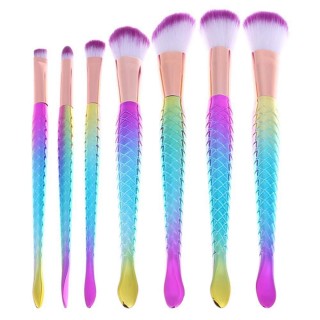7pcs/Set Makeup Brushes Plating Colorful Mermaid Makeup Brushes Fish Tail Eye Makeup Brush Cosmetic 