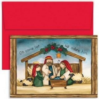 Adore Him Boxed Christmas Cards & Envs - 90