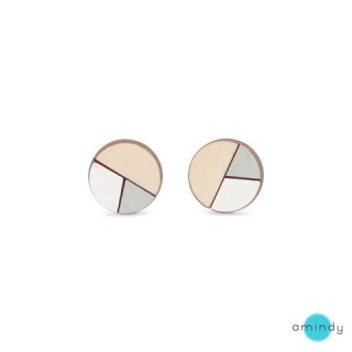 Amindy Circle Sliced Earring - White-Grey,  8mm – 12mm Melbourne