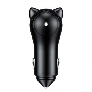 Baseus Dual Port USB Cute Car Charger 3A Adapter for Android IOS(Black)