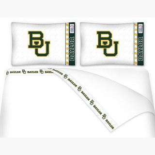 Baylor University Bears Full Bed Sheet Set - 4pc NCAA College Football Logo Bedding