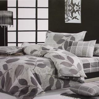 Blancho Bedding - [Elm Leaf] 100% Cotton 4PC Comforter Cover/Duvet Cover Combo (King Size)
