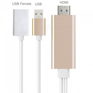 CA01F USB to HDMI Adapter Cable for iOS 9.0 and Above - Golden