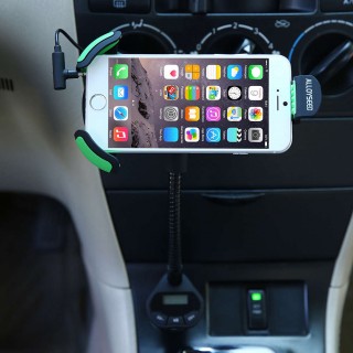 Car Mount Holder With 3.1 Amp USB Car Charger and FM transmitter for car use