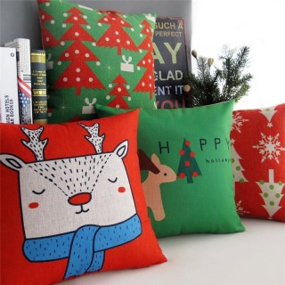  Christmas Sofa Office Cushion Cover Christmas Pillow Cover 5 Designs Christmas Gifts