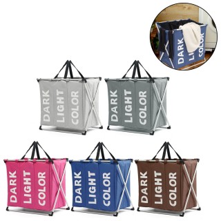 Cloth Lattice Laundry Basket Three Dirty Clothes Home Furnishing Lint Dirty Clothes Storage Baskets