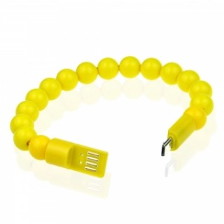 Colorful Acrylic Buddha Beads Bracelet Micro USB Cable for Samsung LG HTC Android  Smart Phones Yell