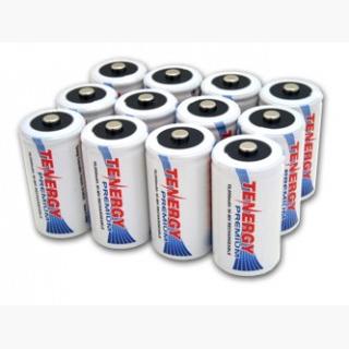 Combo: 12pcs Tenergy Premium D 10000mAh NiMH Rechargeable Batteries