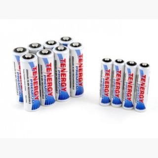 Combo: 12pcs Tenergy Premium NiMH Rechargeable Batteries (8AA/4AAA)