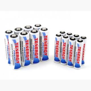 Combo: 16pcs Tenergy Premium NiMH Rechargeable Batteries (8AA/8AAA)