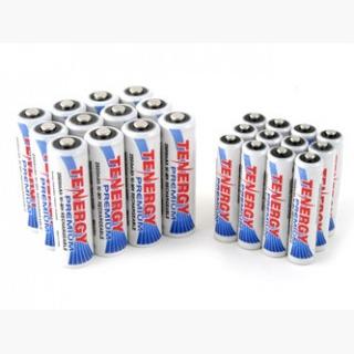 Combo: 24pcs Tenergy Premium NiMH Rechargeable Batteries (12AA/12AAA)