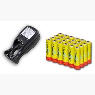 Combo: Tenergy T-2833 AA/AAA NiMH Charger +  24 AA 1000mAh NiCD Batteries