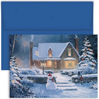 Coming Home Christmas Cards With Blue Envelopes - 72 Pack