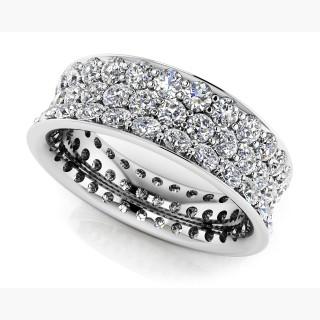 Concave 3 Row Diamond Eternity Ring