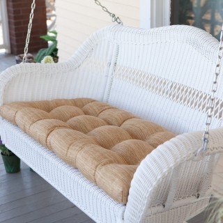 Coral Coast Casco Bay Resin Wicker Porch Swing with Optional Cushion Elberta White Tea - CWR018-100