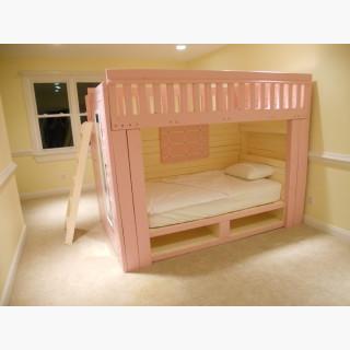 Coras Queen Over Twin Bunk Bed With Bench