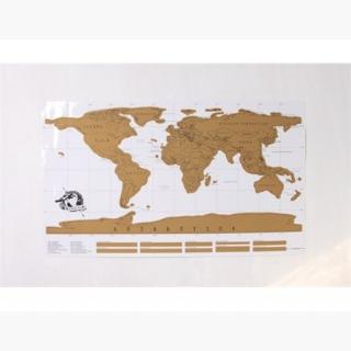 Creative Gifts Scratch Map Travel Life Explore World Travel Copper Paper Luminous World Map(Brown)