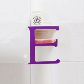 Creative Letter E Bathroom Storage Rack Kitchen Sponge Holder Shelf Purple