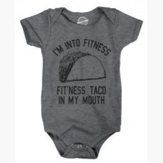 Creeper Im Into Fitness Fitness Taco In My Mouth Funny Baby Bodysuit For Infant