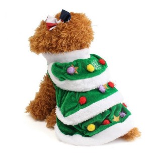Cute Christmas Tree Design Pet Dog Winter Warm Clothes