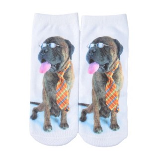 Cute Dog Print Low Cut Breathable Stretchy Casual Ankle Socks