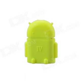 Cute Mini Android Style Micro USB OTG USB Drive Reader for Samsung / Sony - Fluorescent Yellow