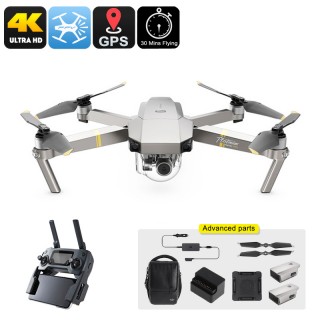 DJI Mavic Pro Platinum Drone Combo - 65km/h, 4K Camera, 30 Minutes Flight Time, 15KM Range, GPS, Fli