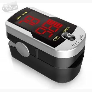 Deluxe SM-110 Two Way Display Finger Pulse Oximeter with Carry Case & Neck/Wrist Cord