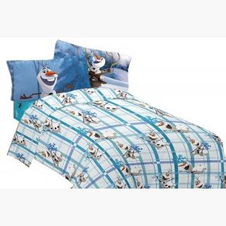 Disney Frozen Full Bed Sheet Set - 4pc Olaf Build a Snowman Bedding Accessories
