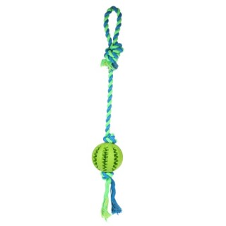 Dog Ball with Rope Small Fetch and Tug Rope Interactive IQ Pet Dog Ball Toy Dog Teeth Cleaning Chew 