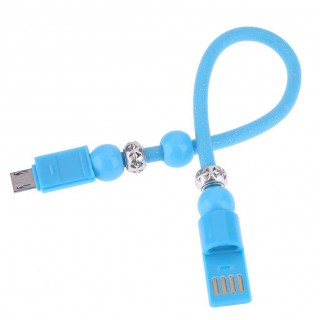 Dots Print Bead Micro USB2.0 Bracelet Charging Cable for Android(Blue)
