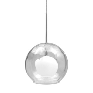 ELK Lighting Crescent 1-Light Pendant In Satin Nickel With Clear Outer Glass And White Opal Inner Gl