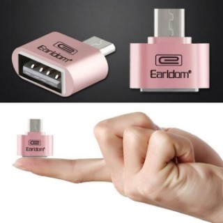 Earldom Micro USB Male to USB 2.0 Female OTG Adapter Converter for Android Rose Golden