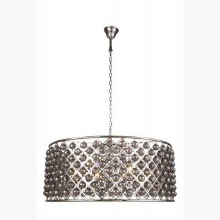 Elegant Lighting 1214 Madison Collection Pendant Lamp D-43.5in H-18.25in Lt-10 Polished Nickel Finis