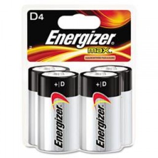 Energizer E95BP-4 MAX Alkaline Batteries- D- 4 Batteries/Pack