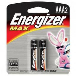 Eveready Energizer Batteries EVEE92BP2 Max Alkaline Batteries- AAA- 2 Battery Display Pack