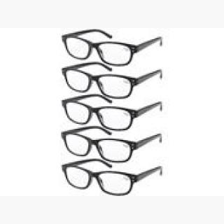 Eyekepper 5-pack Spring Hinges Vintage Reading Glasses Readers Black +1.75