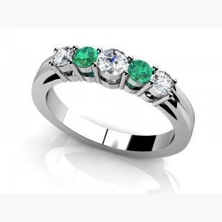 Five Across Alternating Gemstone Diamond Ring