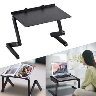 Foldable Laptop Table Stand Vented Computer Desk Bed Lap Tray 360 Degree Adjustable Aluminum Alloy