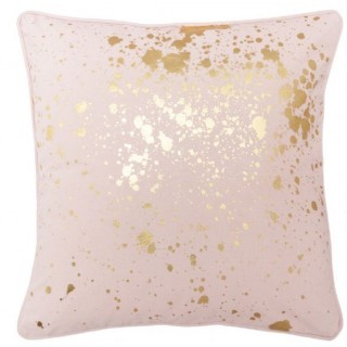 General Eclectic Cushion Pink Gold Splatter