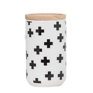 General Eclectic Tall Canister Black Crosses