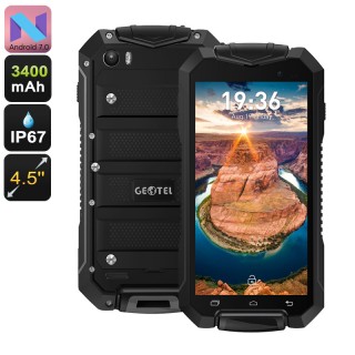 Geotel A1 Rugged Smartphone - Android 7.0, Dual-IMEI, IP67, Quad-Core CPU, 4.5 Inch Display, 3400mAh