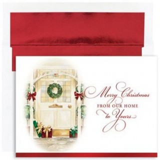 Golden Front Door Boxed Christmas Cards & Envelopes - 72