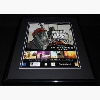 Grand Theft Auto San Andreas 2005 PS2 XBox Framed 11x14 ORIGINAL Advertisement