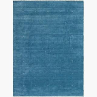 Hand-knotted Kashkuli Gabbeh Light Denim Blue Wool Rug 9'1