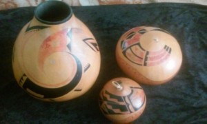 Hopi GOURD Jug and bowls set