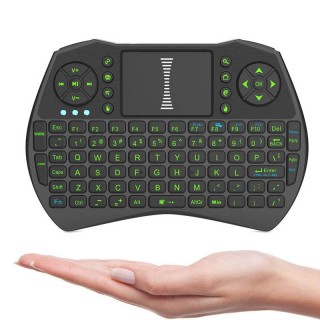 I9 2.4GHz Wireless Green Color Backlit Keyboard With Mouse & Touch Pad For Windows Android Devices
