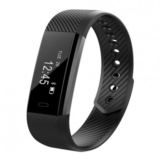 ID115 Fitness Tracker Bluetooth Smart Bracelet for iOS and Android Smartphones - Black